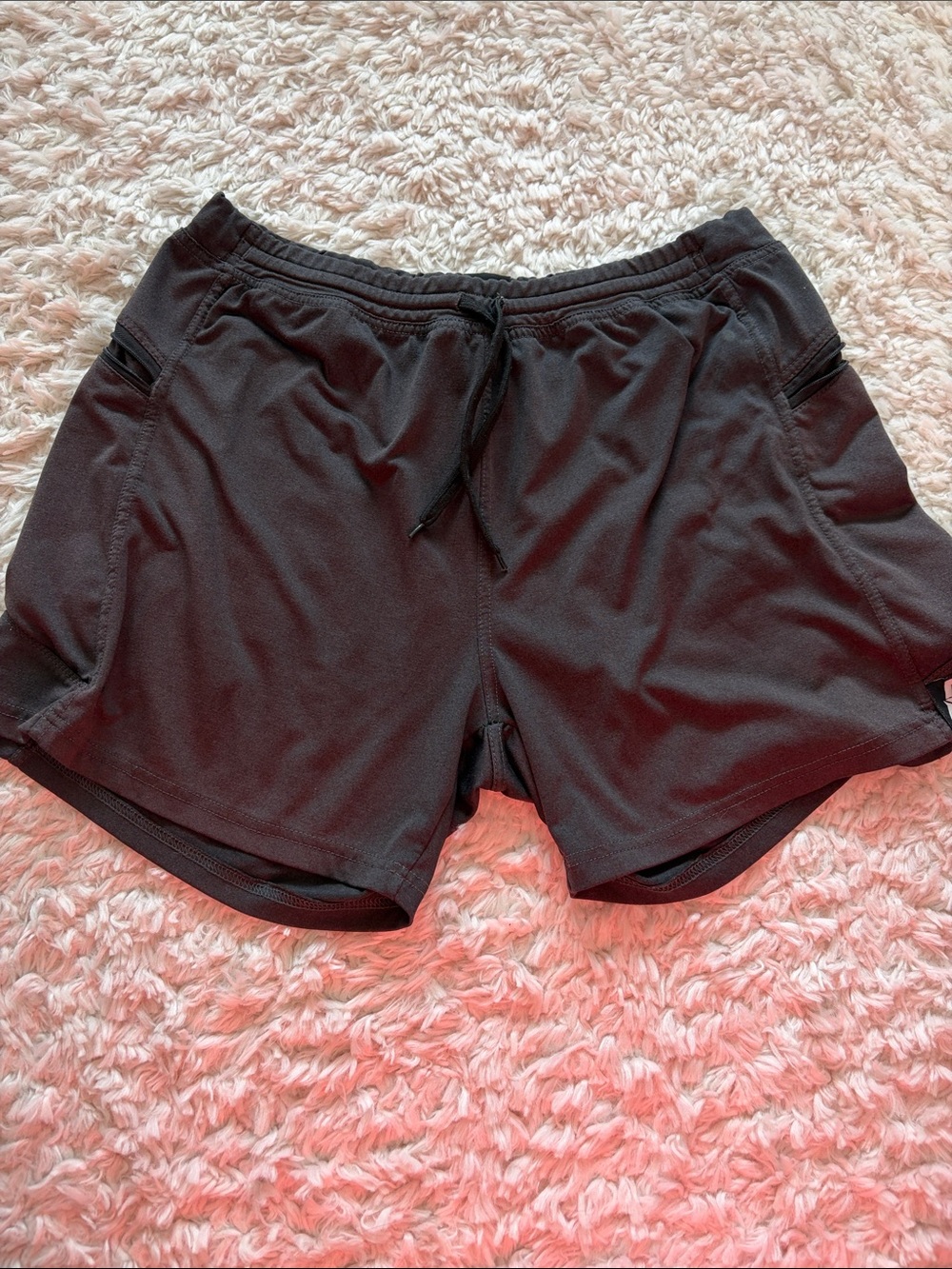 Men’s Black Athletic Shorts with Drawstring